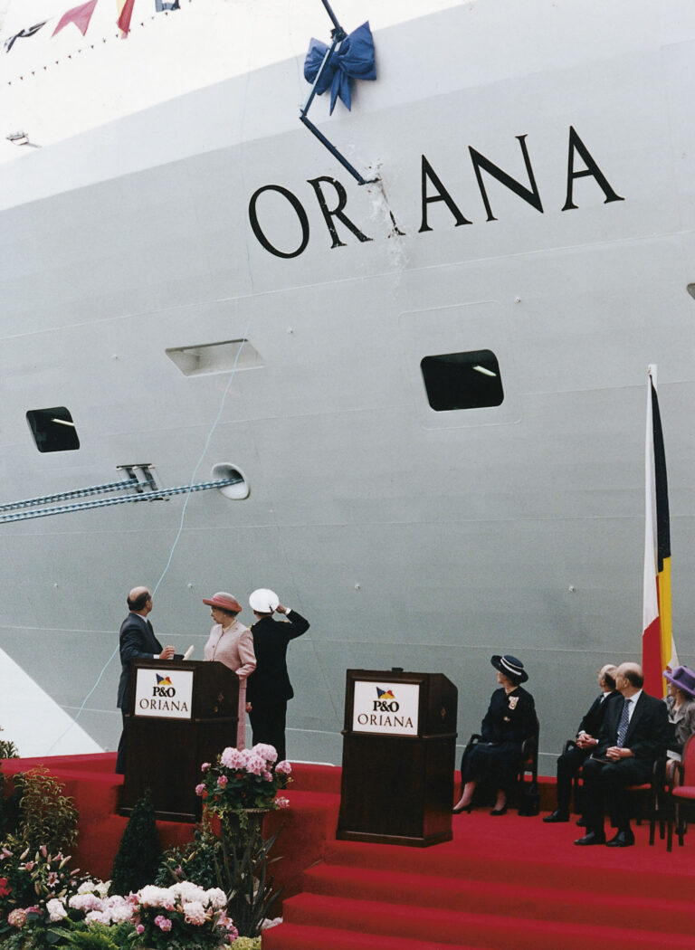 Getauft wurde der erste moderne P&O-Neubau ORIANA von Queen Elizabeth II. in Southampton. Foto: Archiv Meyer Werft